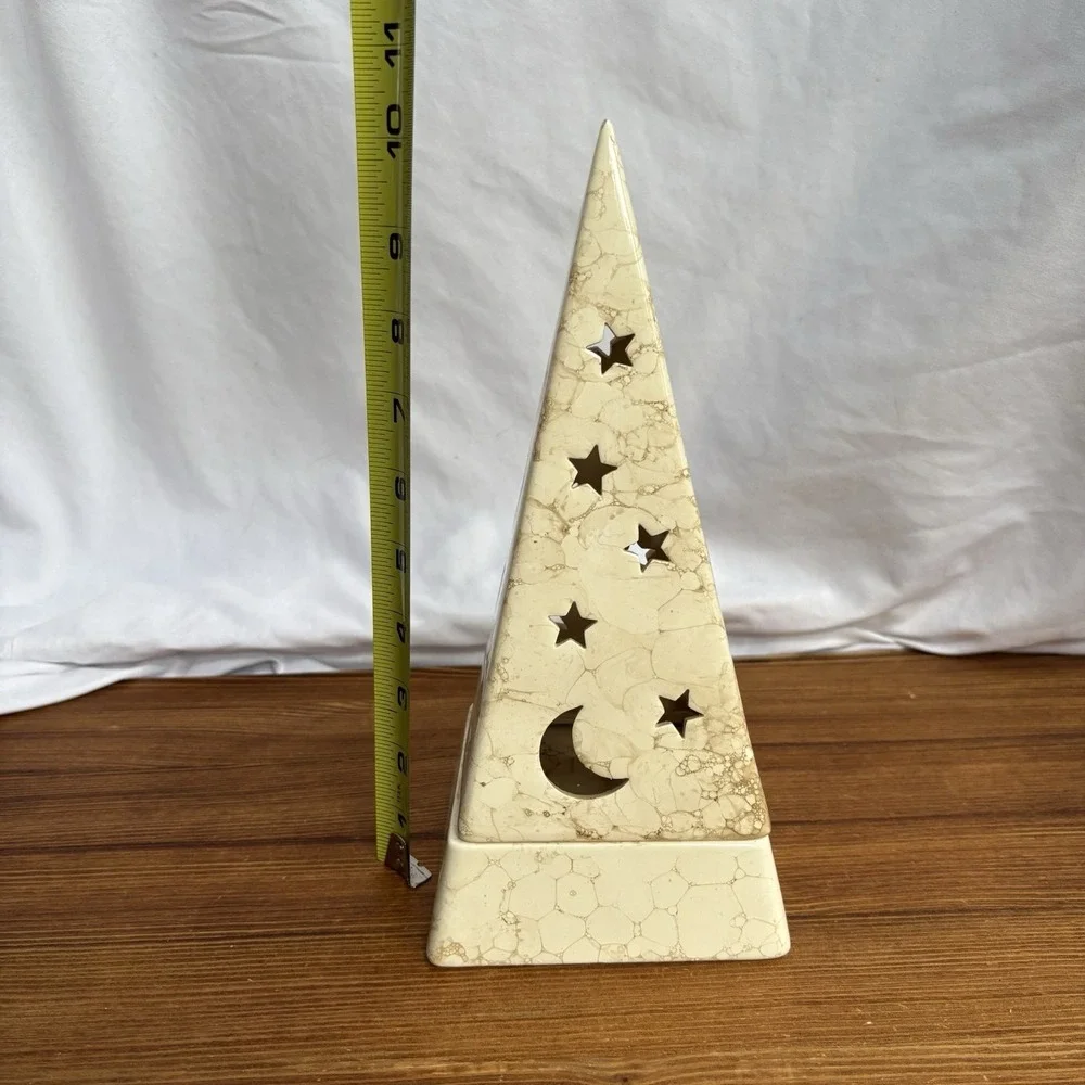 PartyLite Galaxy Pyramid Tealight Candle Holder P0161 Moon Stars Retired - Picture 11 of 14